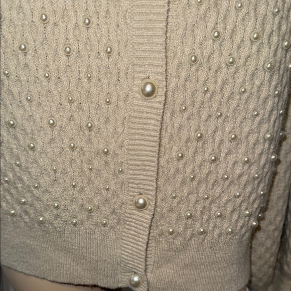 Women's Beige Cardigan Sweater - Picture 2 of 8
